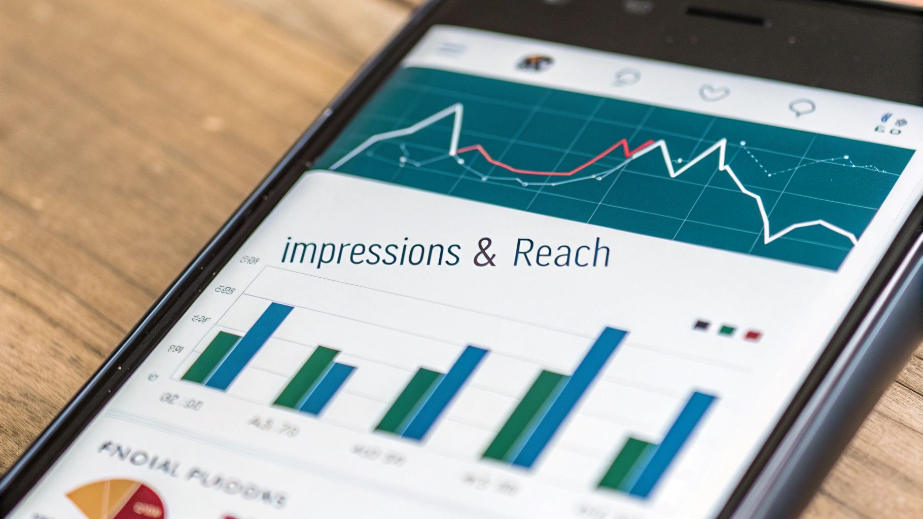 A professional analyzing LinkedIn post analytics on a laptop