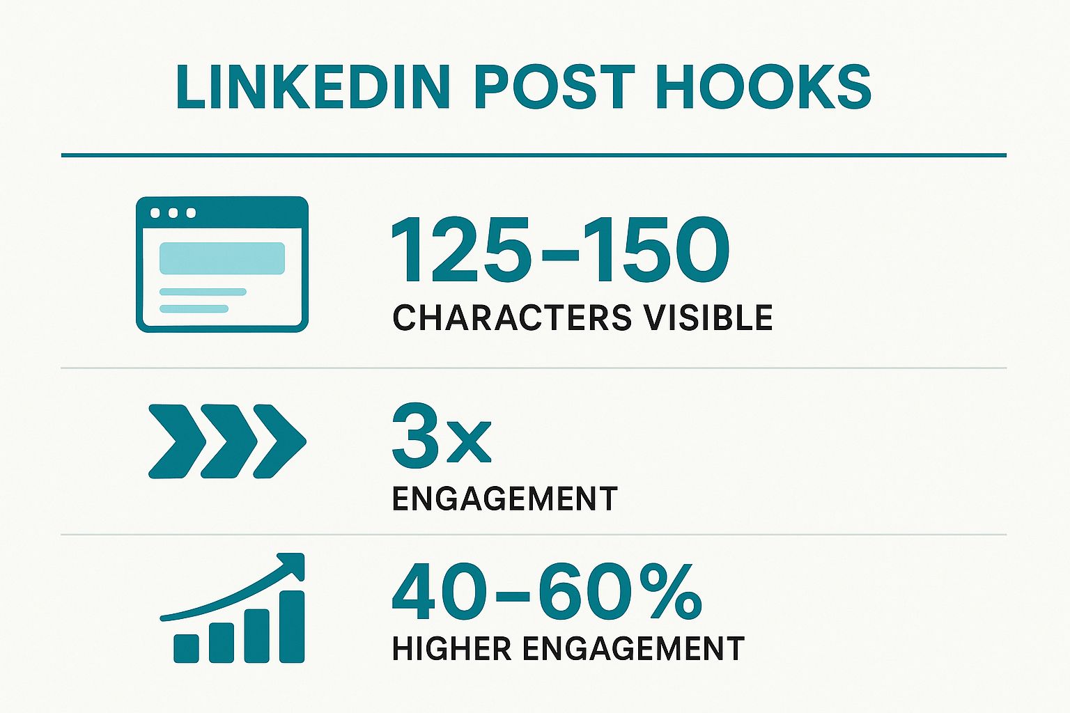 Infographic showing key data about Optimize the First Two Lines for Hook Value